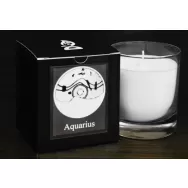 Candela sticla ceara soia Zodiac Aquarius 130g - D`ECO