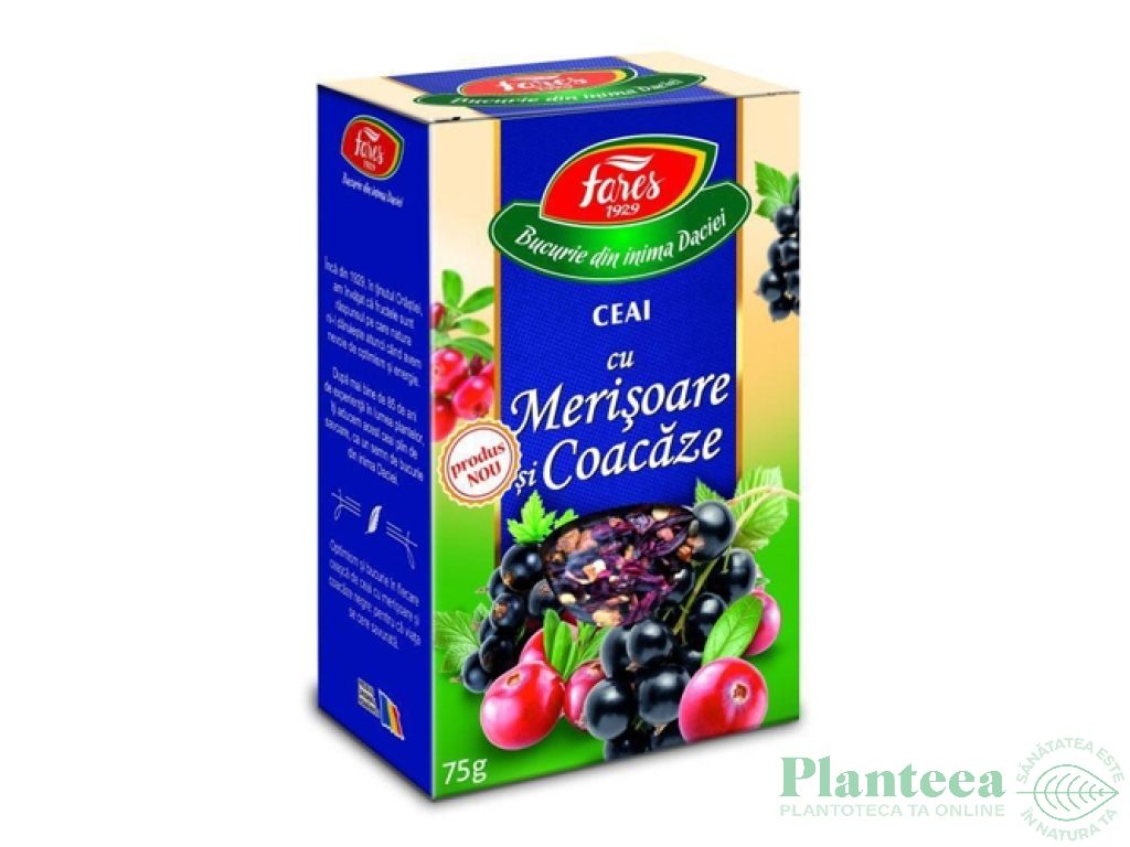 Ceai cu merisoare coacaze 75g - FARES