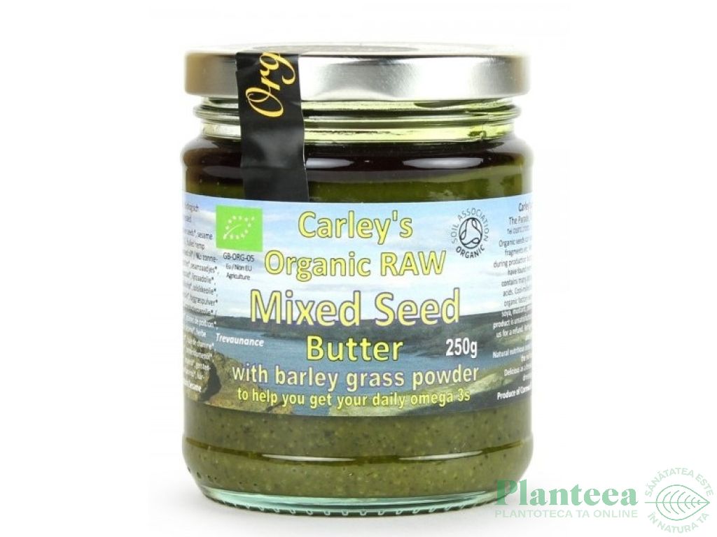 Unt mix seminte cu orz verde raw 250g - CARLEY`S