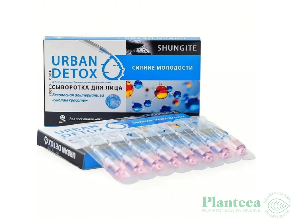 Ser rejuvenant efect iluminare Urban Detox 8x2,5ml - SHUNGIT