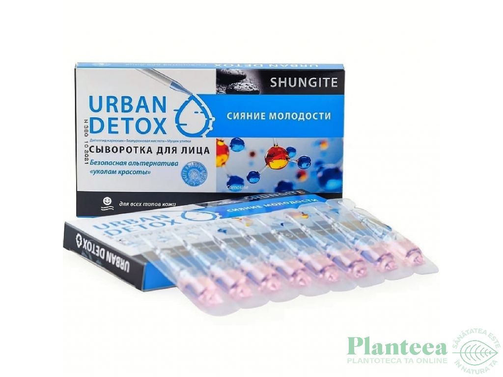 Ser rejuvenant efect iluminare Urban Detox 8x2,5ml - SHUNGIT