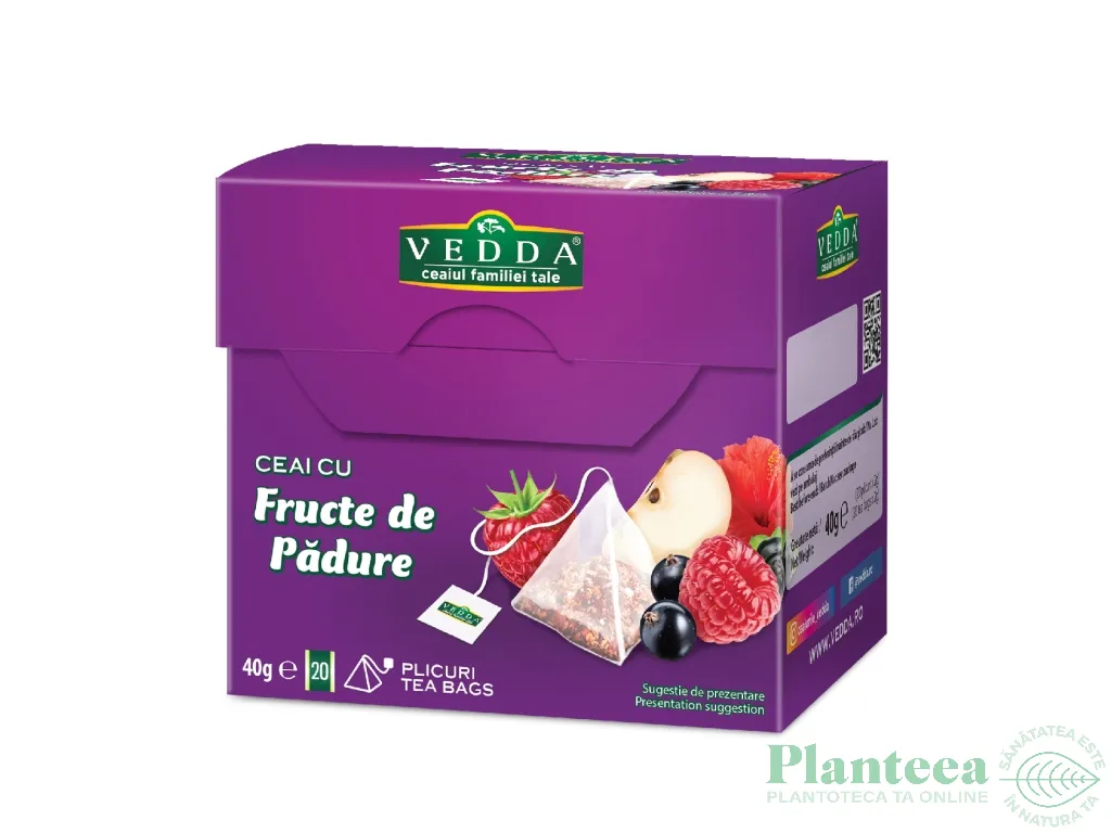 Ceai fructe padure piramide 20x2g - VEDDA