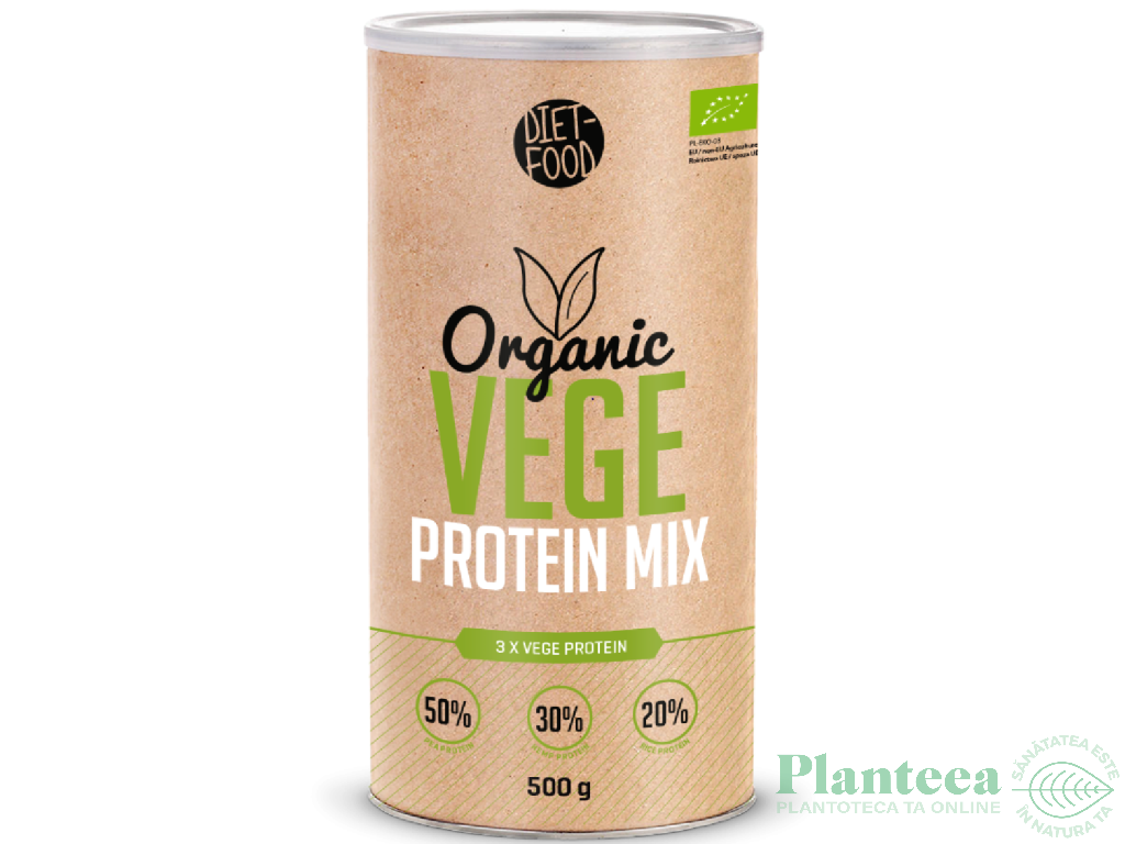 Pulbere proteica mix vegan Vege natural eco 500g - DIET FOOD