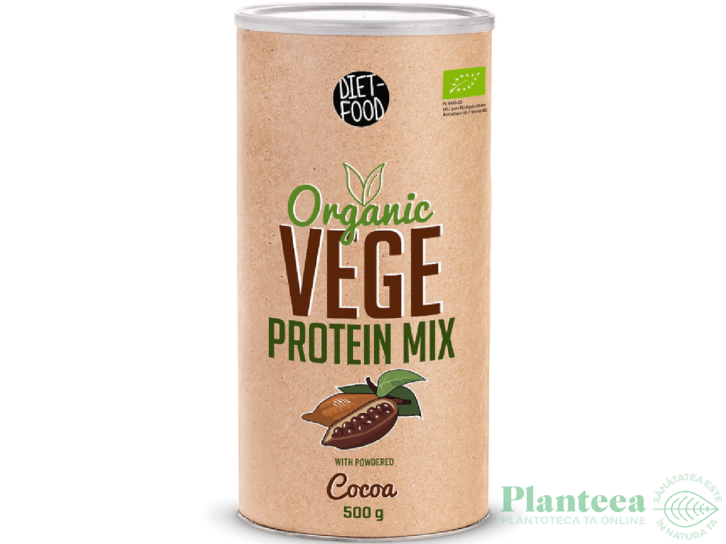 Pulbere proteica mix vegan Vege cacao eco 500g - DIET FOOD