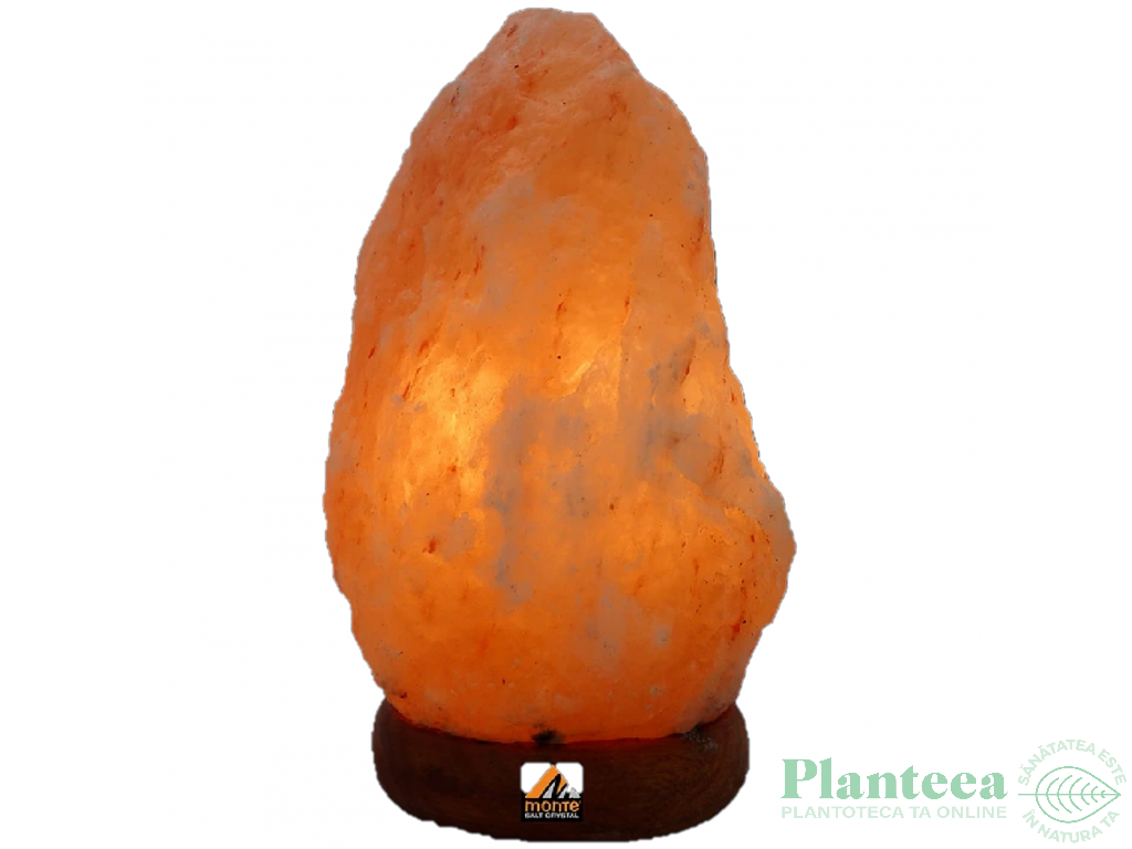 Veioza sare himalaya natur suport lemn 3_4kg - MONTE SALT CRYSTAL