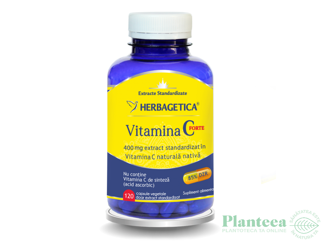 Vitamina C forte naturala nativa 400mg 120cps - HERBAGETICA