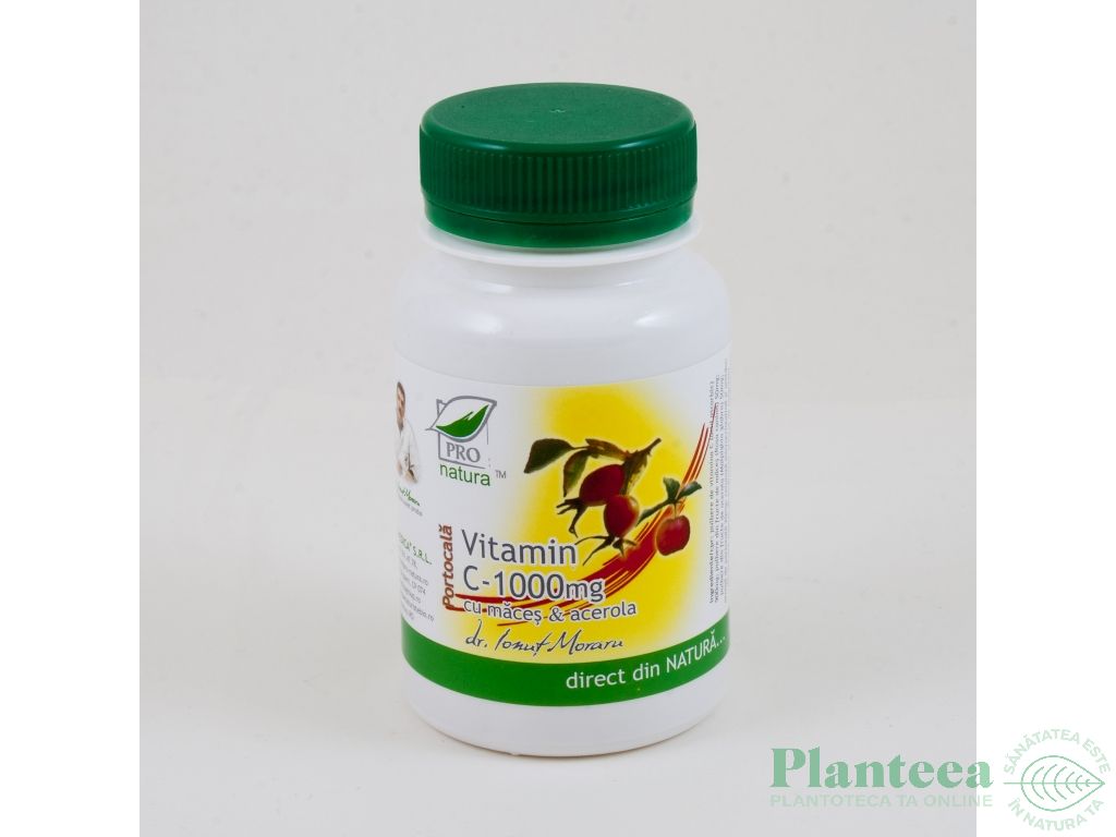 Vitamina C 1000mg maces acerola portocala 10cp - MEDICA