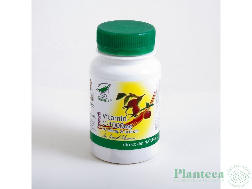 Vitamina C 1000mg maces acerola zmeura 60cp - MEDICA