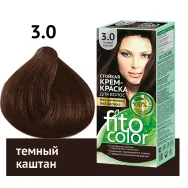 Vopsea crema par permanenta fara amoniac 3.0 castaniu inchis 115ml - FITO COLOR