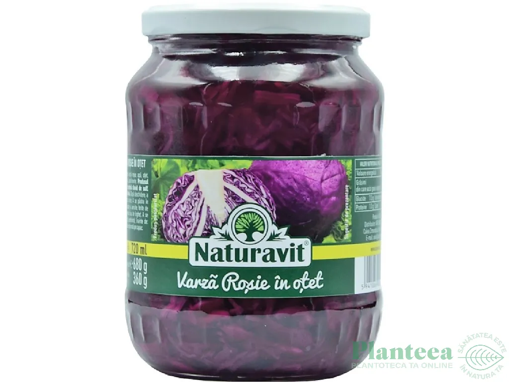 Varza rosie taiata in otet 720ml - NATURAVIT