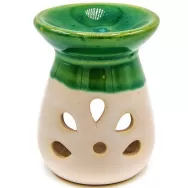 Vas ceramic aromatizor 5petale alb~verde 1b - AROMA LAND