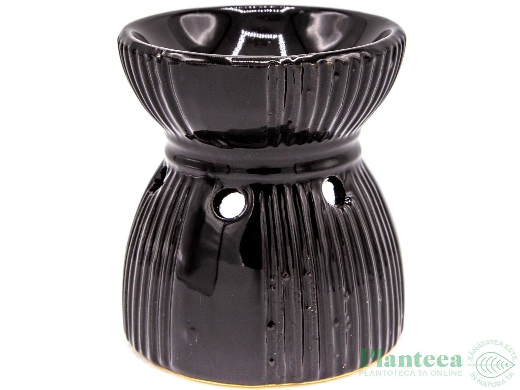 Vas ceramic aromatizor clepsidra negru 1b - AROMA LAND