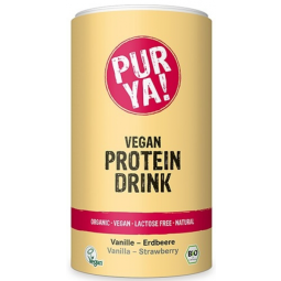 Pulbere Drink Protein vegan vanilie capsuni eco 550g - PUR YA