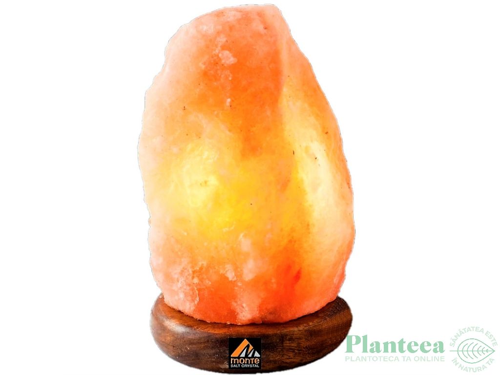 Veioza sare himalaya natur suport lemn 1_2kg - MONTE SALT CRYSTAL