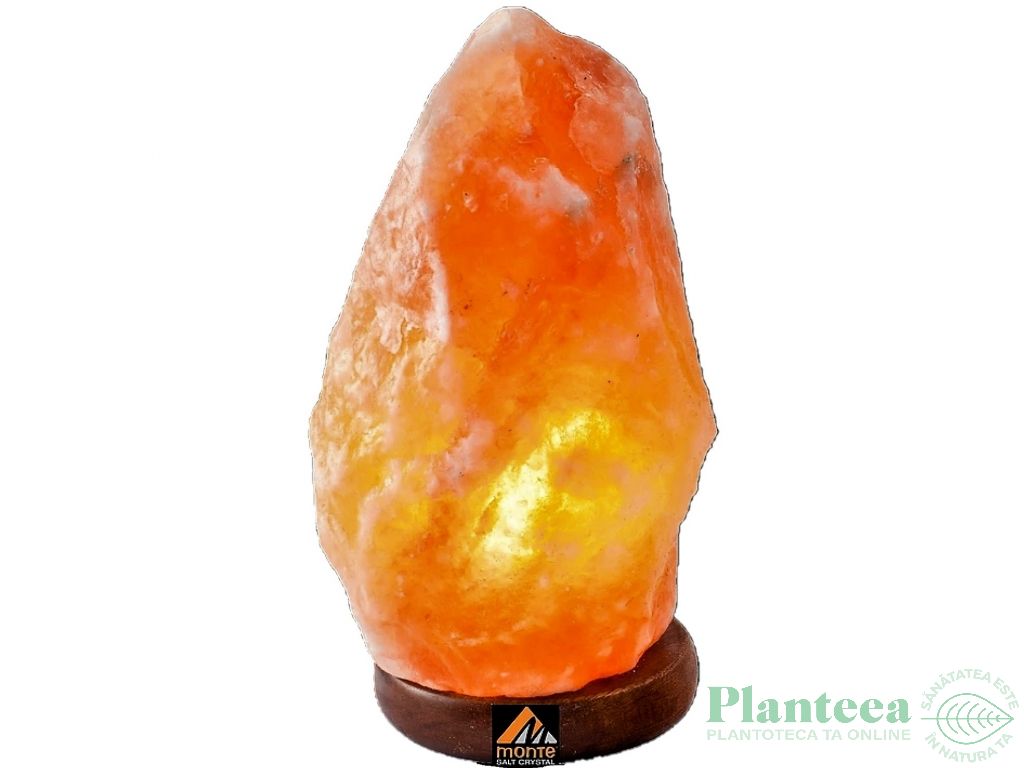 Veioza sare himalaya natur suport lemn 4_5kg - MONTE SALT CRYSTAL