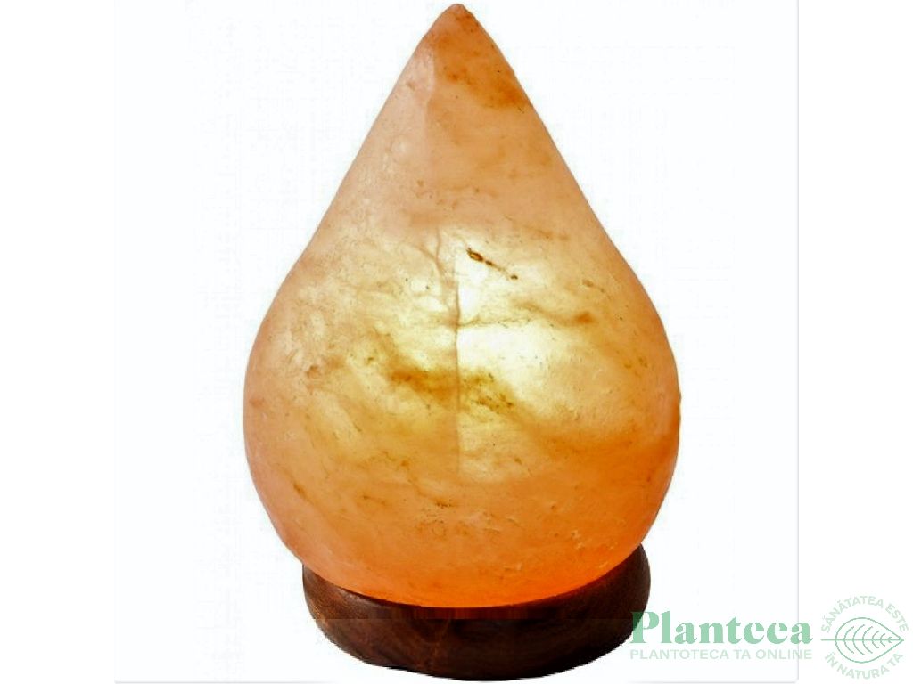 Veioza sare himalaya Picatura suport lemn 4kg - MONTE SALT CRYSTAL