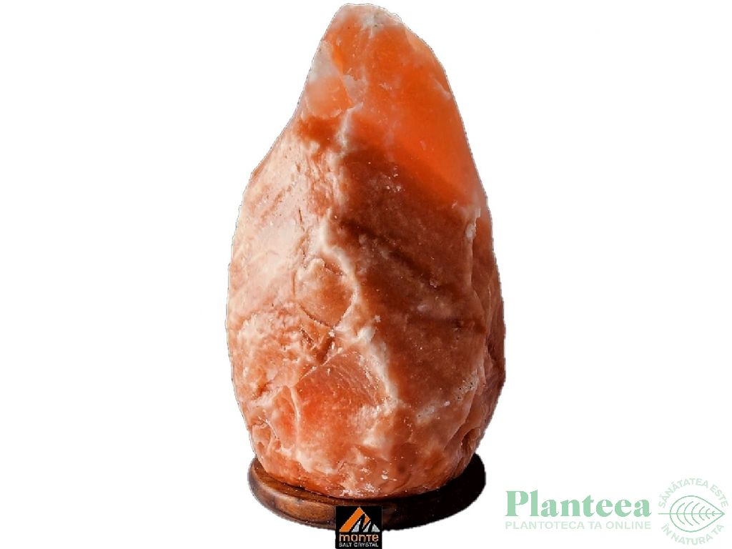 Veioza sare himalaya natur suport lemn 18_25kg - MONTE SALT CRYSTAL