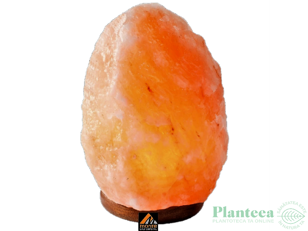 Veioza sare himalaya natur suport lemn 5_7kg - MONTE SALT CRYSTAL