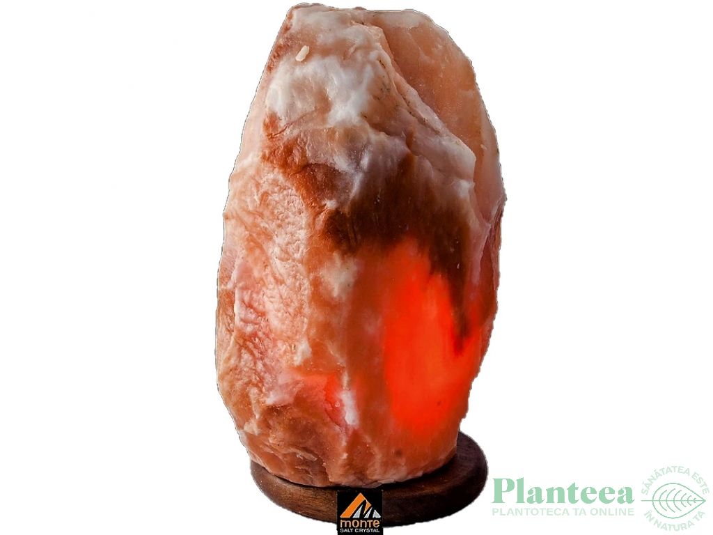 Veioza sare himalaya natur suport lemn 10_12kg - MONTE SALT CRYSTAL