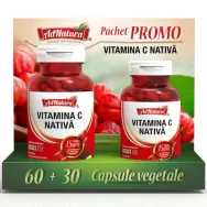 Pachet Vitamina C nativa 60+30cps - ADNATURA