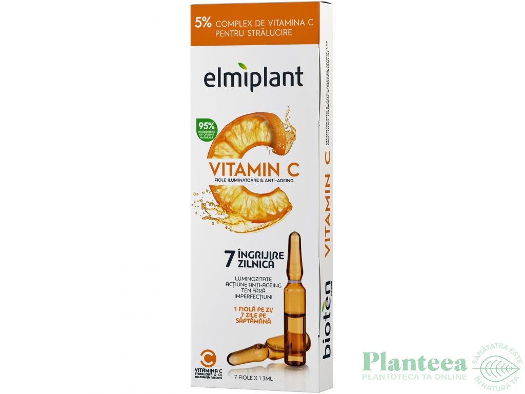 Fiole luminozitate antiaging Vitamin C 7x1,3ml - ELMIPLANT