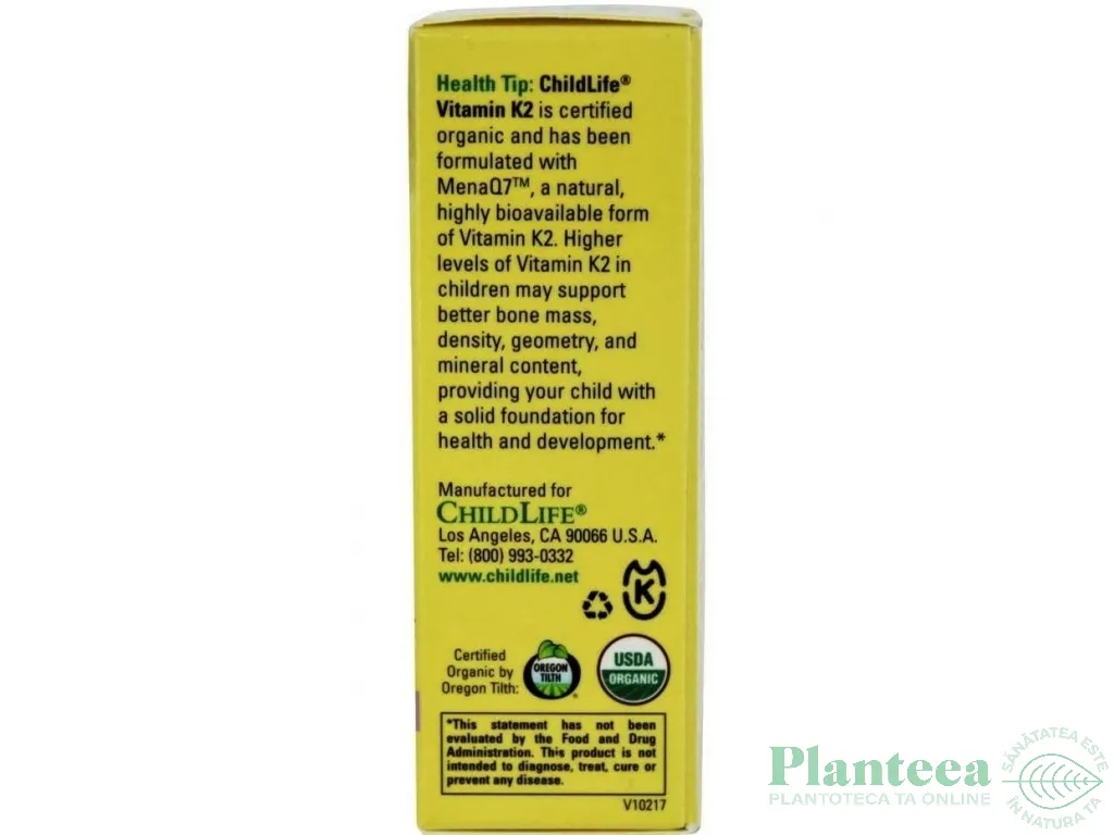 Vitamin K2 15mcg picaturi copii 12ml - CHILDLIFE ESSENTIALS