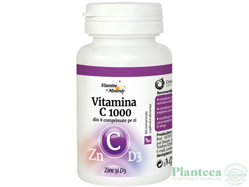 Vitamina C1000 Zinc D3 60cp - DACIA PLANT