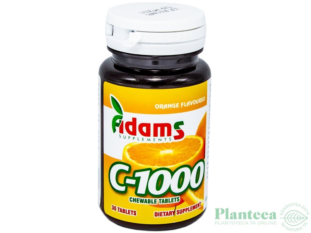 Vitamina C 1000mg portocale masticabile 30cp - ADAMS