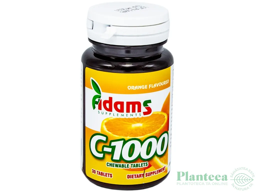 Vitamina C 1000mg portocale masticabile 30cp - ADAMS