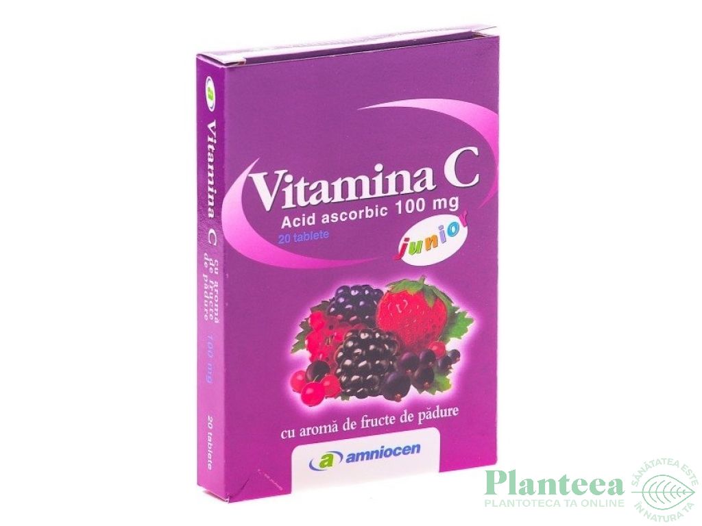 Vitamina C fructe padure junior 20cp - AMNIOCEN