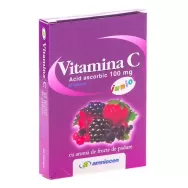 Vitamina C fructe padure junior 20cp - AMNIOCEN