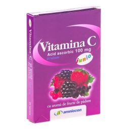 Vitamina C fructe padure junior 20cp - AMNIOCEN