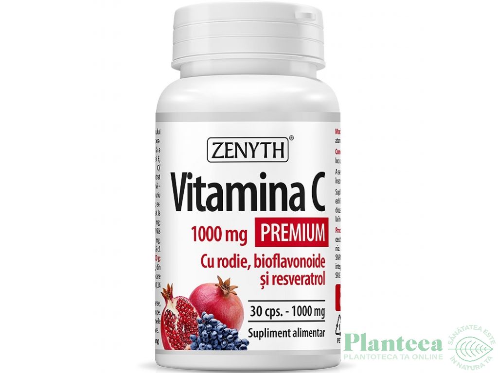 Vitamina C 1000mg premium rodie bioflavonoide resveratrol 30cps - ZENYTH
