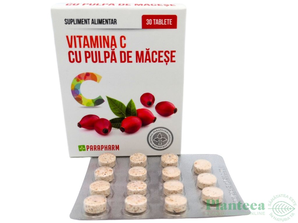 Vitamina C pulpa macese 30cp - PARAPHARM