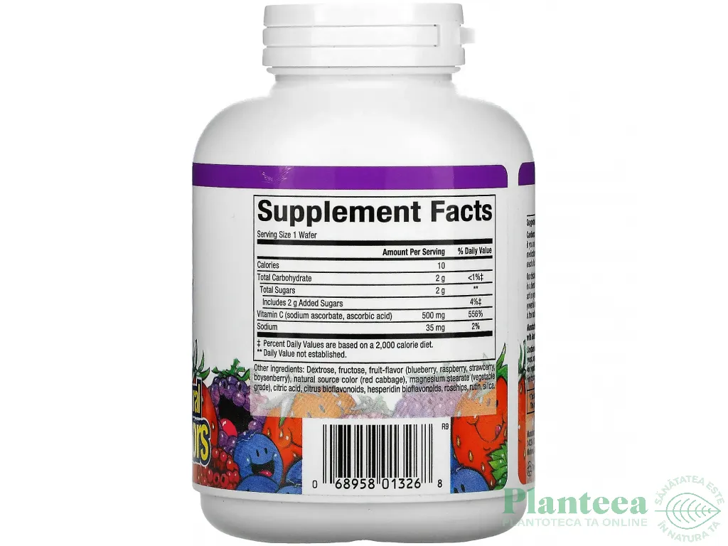 Vitamina C 500mg blueberry raspberry masticabile 90cp - NATURAL FACTORS