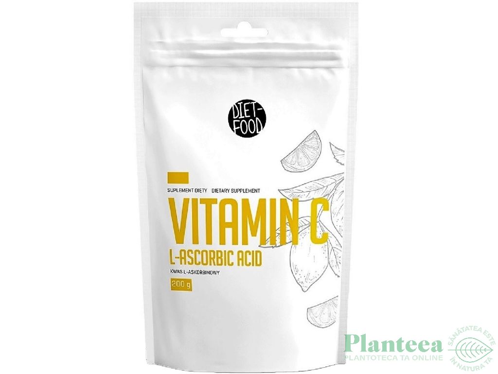 Vitamina C [Acid ascorbic] pulbere 200g - DIET FOOD