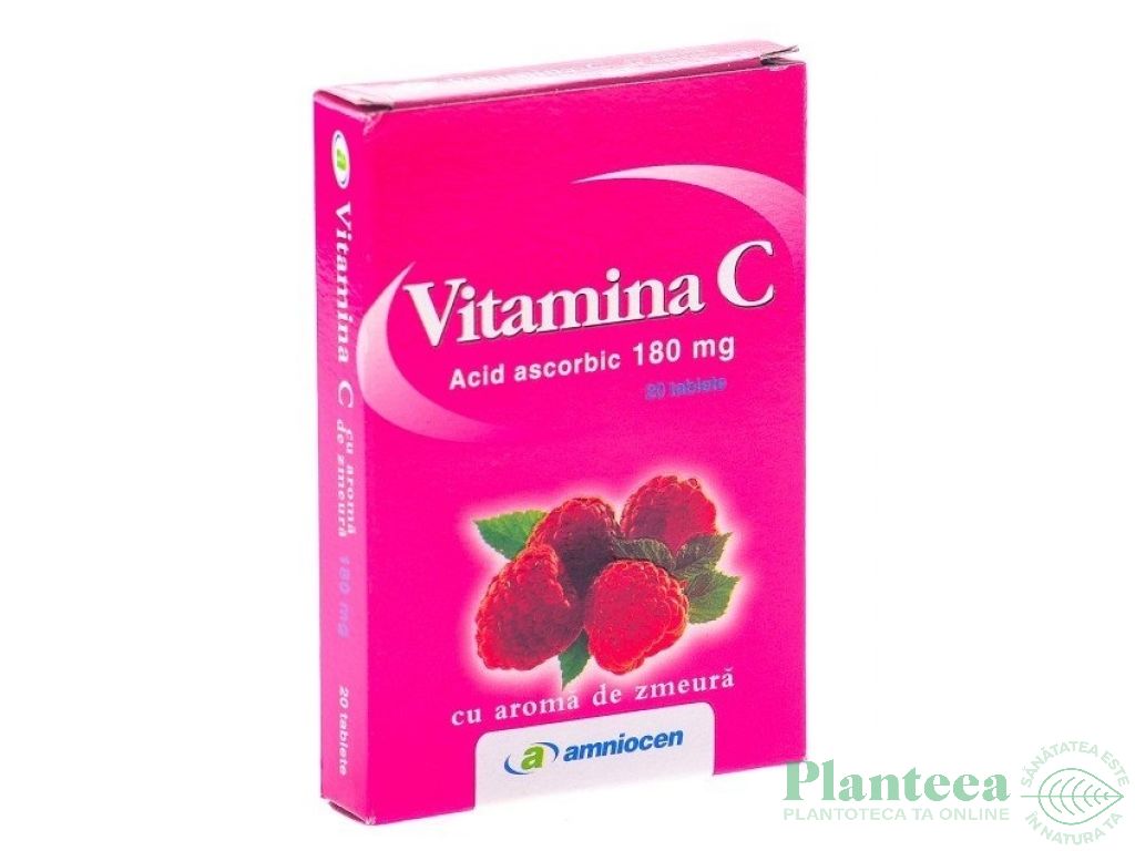 Vitamina C zmeura 20cp - AMNIOCEN
