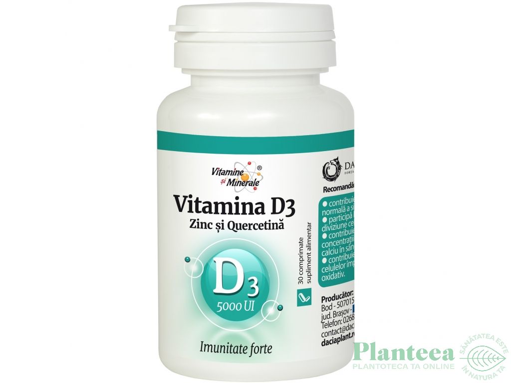 Vitamina D3 5000ui zinc quercetin 30cp - DACIA PLANT