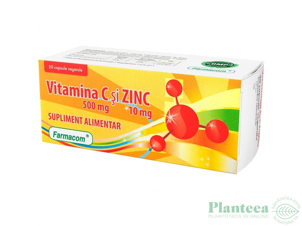 Vitamina C 500mg Zinc 10mg 30cps - FARMACOM