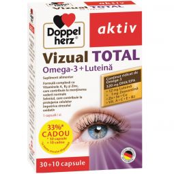 Pachet Vizual Total omega3 luteina 30+10cps - DOPPEL HERZ