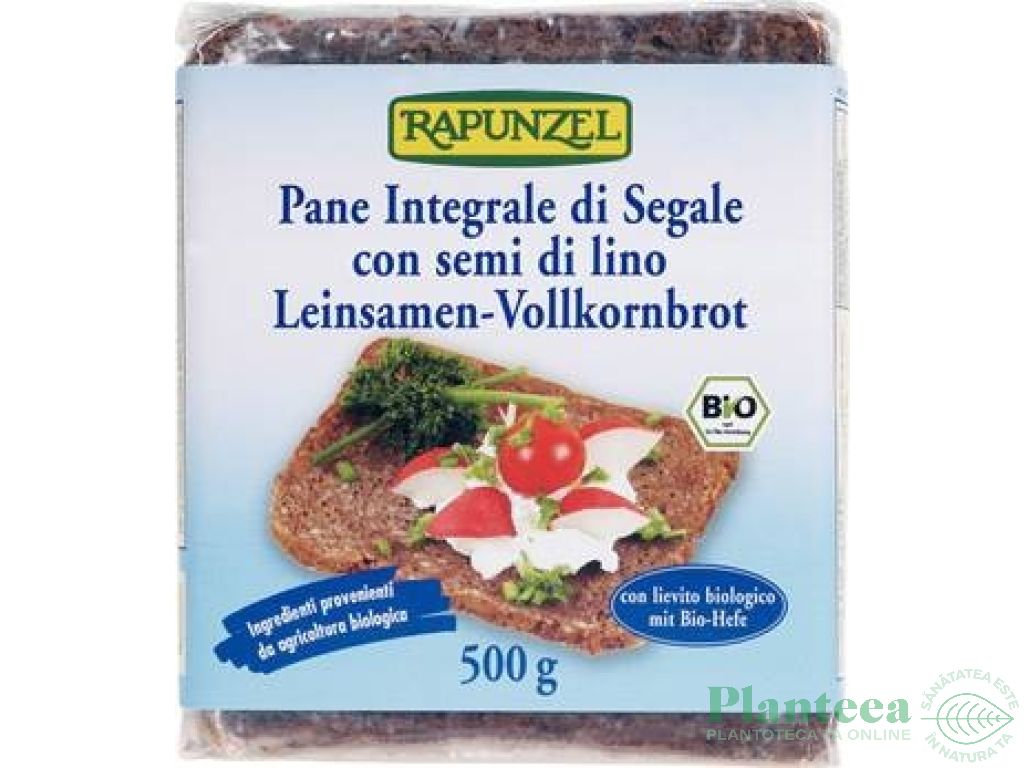 Paine integrala secara seminte in felii eco 500g - RAPUNZEL