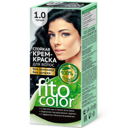 Vopsea crema par permanenta fara amoniac 1.0 negru 115ml - FITO COLOR