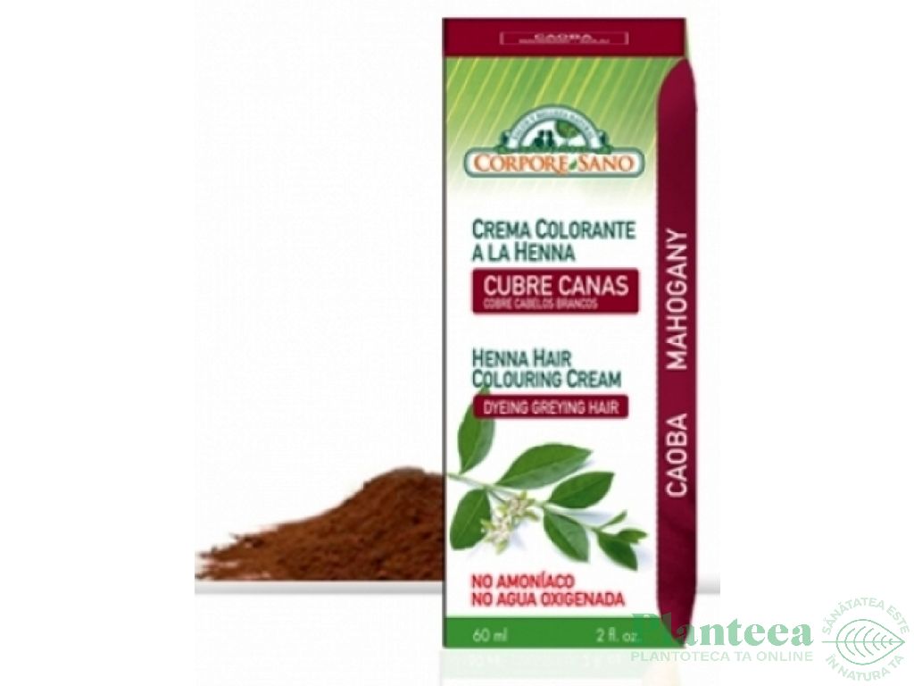 Crema coloranta henna saten inchis 60ml - CORPORE SANO