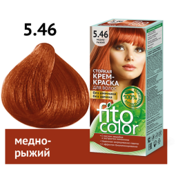 Vopsea crema par permanenta fara amoniac 5.46 cupru roscat 115ml - FITO COLOR