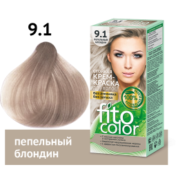 Vopsea crema par permanenta fara amoniac 9.1 blond cenusiu 115ml - FITO COLOR