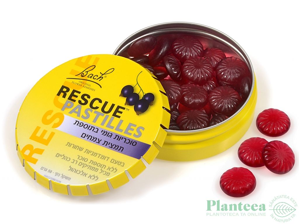 Pastile calmare stres coacaze negre Rescue 50g 30dps - BACH REMEDIES