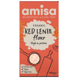 Faina linte rosie integrala fara gluten bio 400g - AMISA