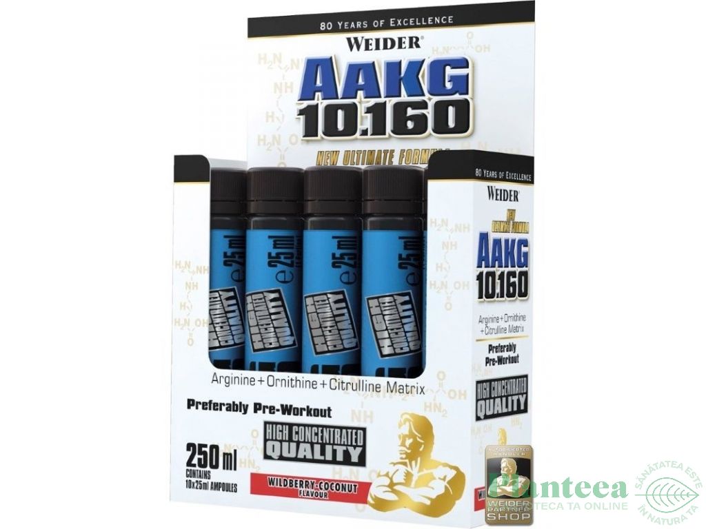 Shot AAKG 10160mg 10x25ml - WEIDER