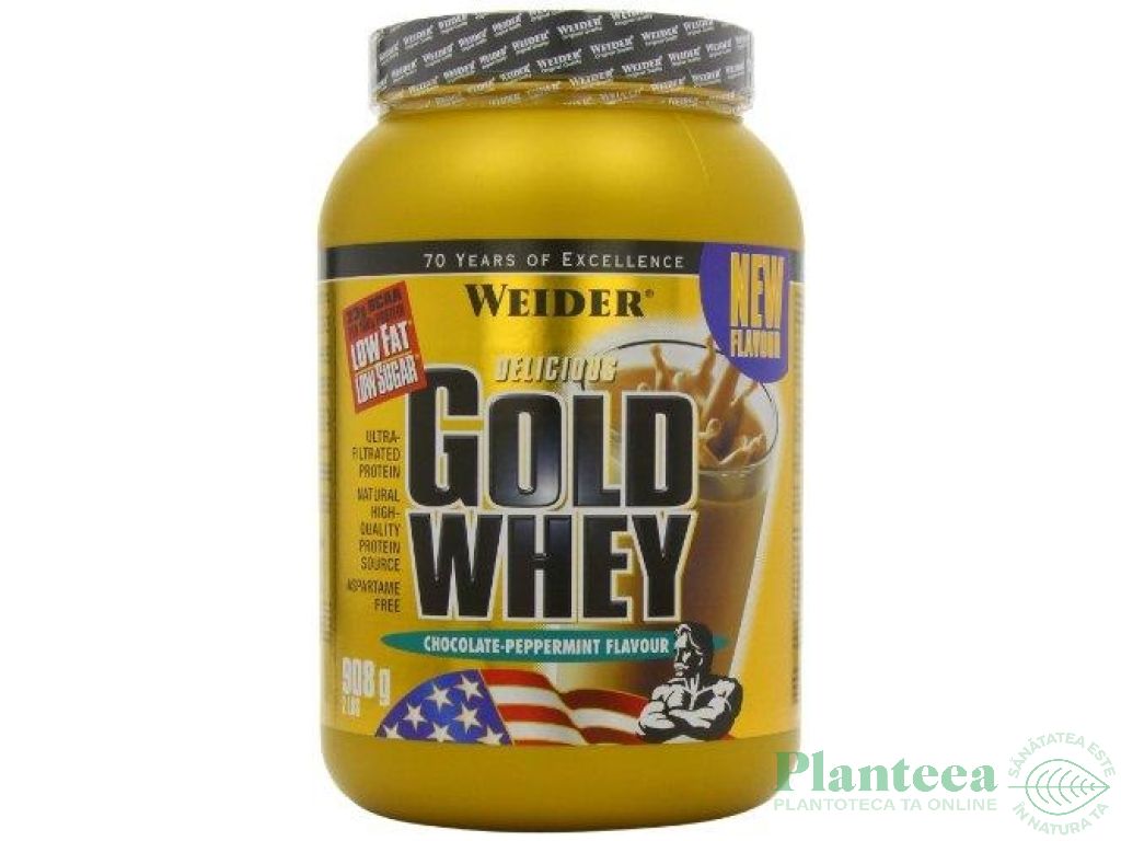 Pulbere proteica zer concentrat Gold menta ciocolata 908g - WEIDER