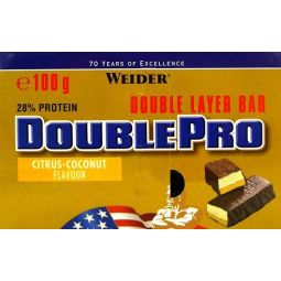 Baton proteic 28% DoublePro citrice cocos 100g - WEIDER